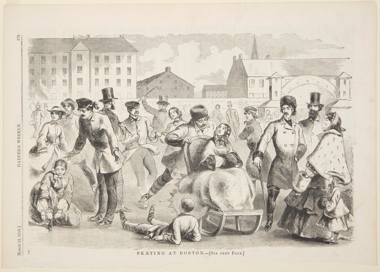 Skating i Boston av after Winslow Homer