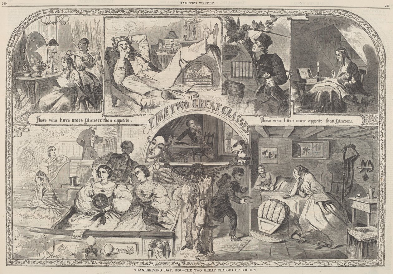 Thanksgiving Day, 1860 - Samfunnets to store klasser av Winslow Homer