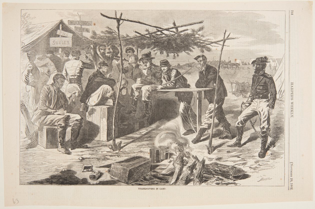 Thanksgiving i leiren av after Winslow Homer