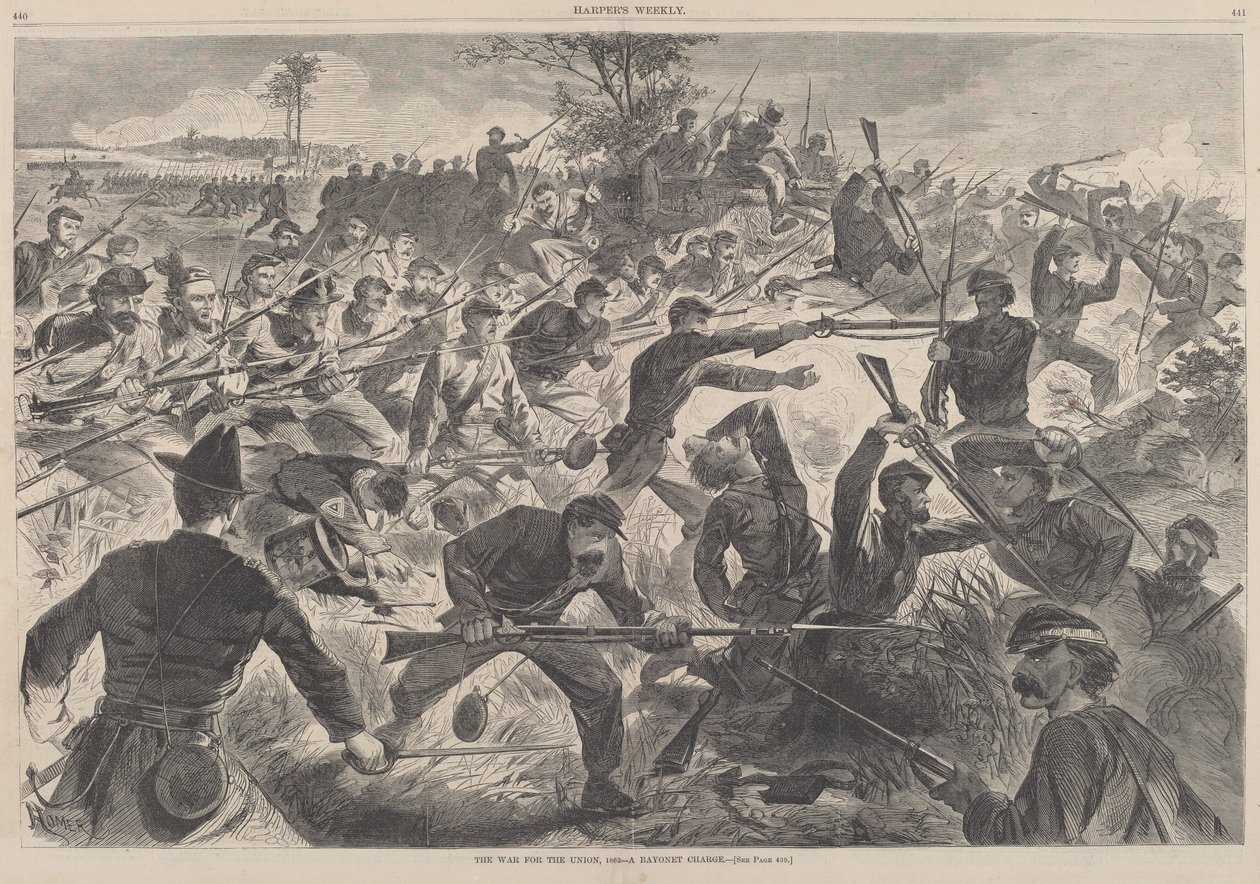 The War for the Union, 1862 - En bajonettladning av after Winslow Homer