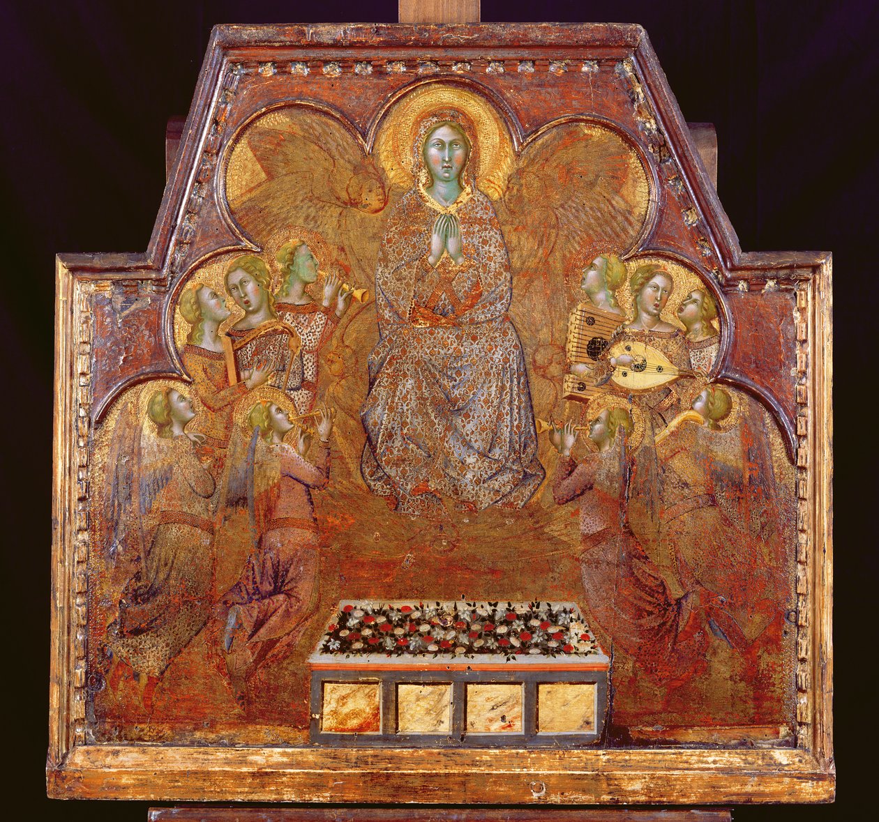 Jomfru omgitt av engler (tempera og gull på panel) av also Manfredi de Battilori Bartolo di Fredi