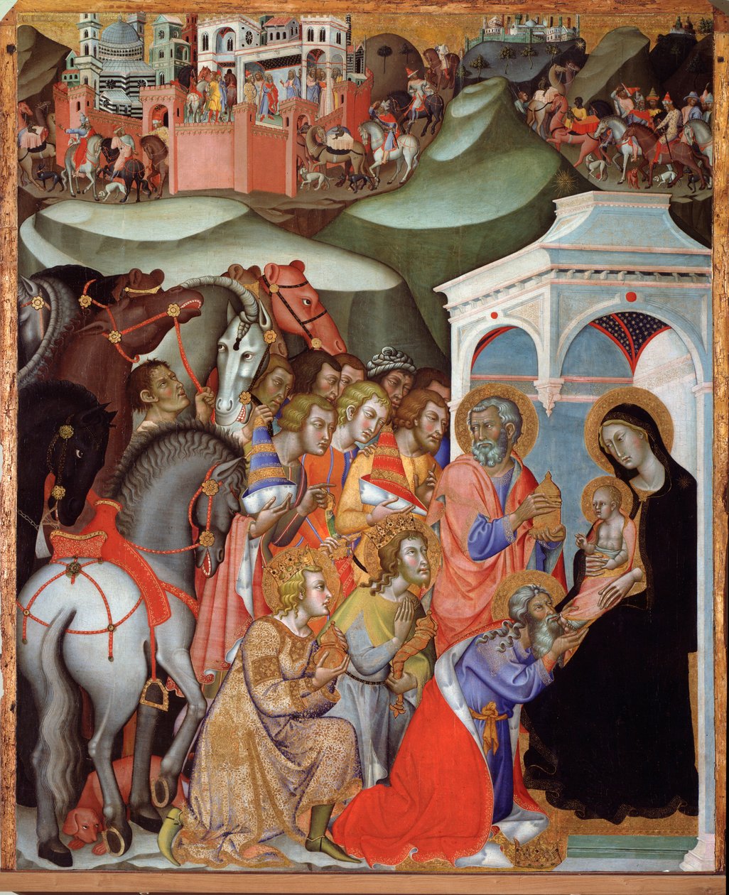 Tilbedelse av magi-maleriet av Bartolo di Fredi av also Manfredi de Battilori Bartolo di Fredi