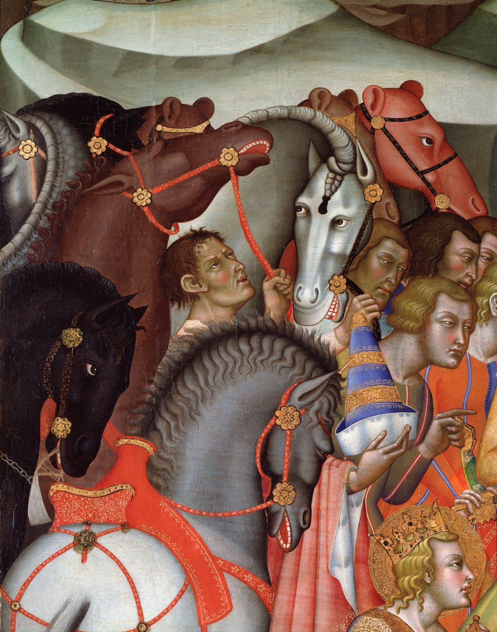 Tilbedelse av magi, detalj (maleri av also Manfredi de Battilori Bartolo di Fredi