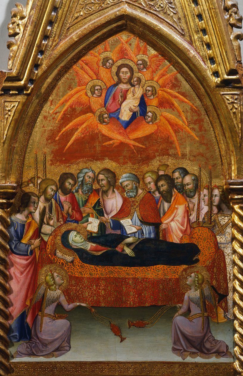 Altertavle med scener av Jomfru: sovesal av Bartolo di Fredi (1330-1410) av also Manfredi de Battilori Bartolo di Fredi