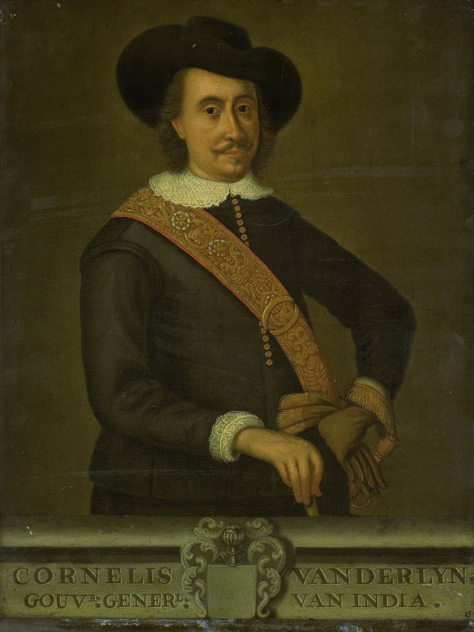 Portrett av Cornelis van der Lijn, generalguvernør i Nederlandsk Øst-India av anonymous (copy after)