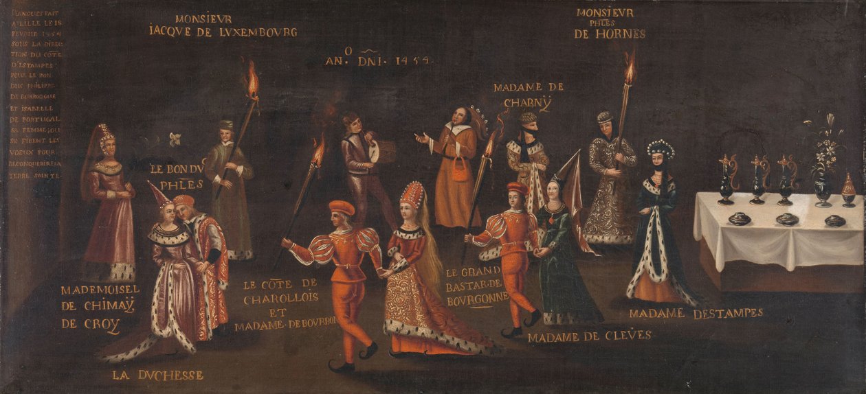Fasanens løfte (Philip den gode og Isabella ved fasanfesten i Lille i 1454) av anonymous (copy after)