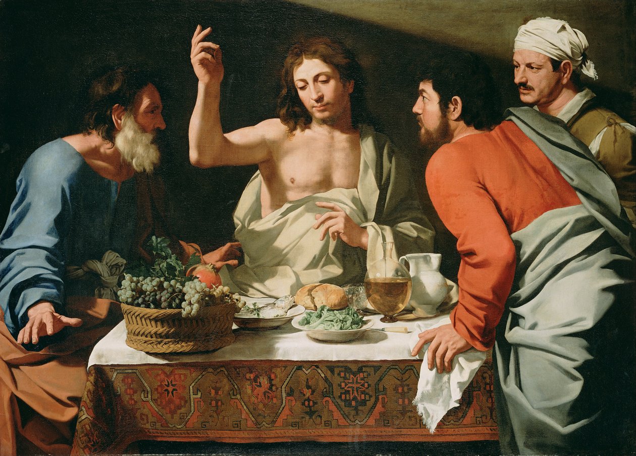 Nattverden på Emmaus av Bartolomeo Cavarozzi