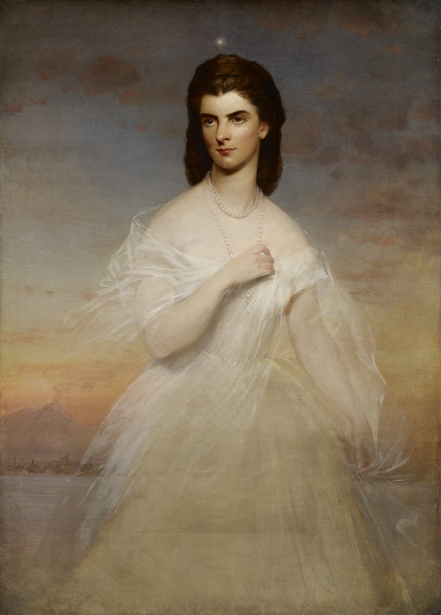 Portrett av dronning Maria Sophia av Napoli av Franz Xaver Winterhalter
