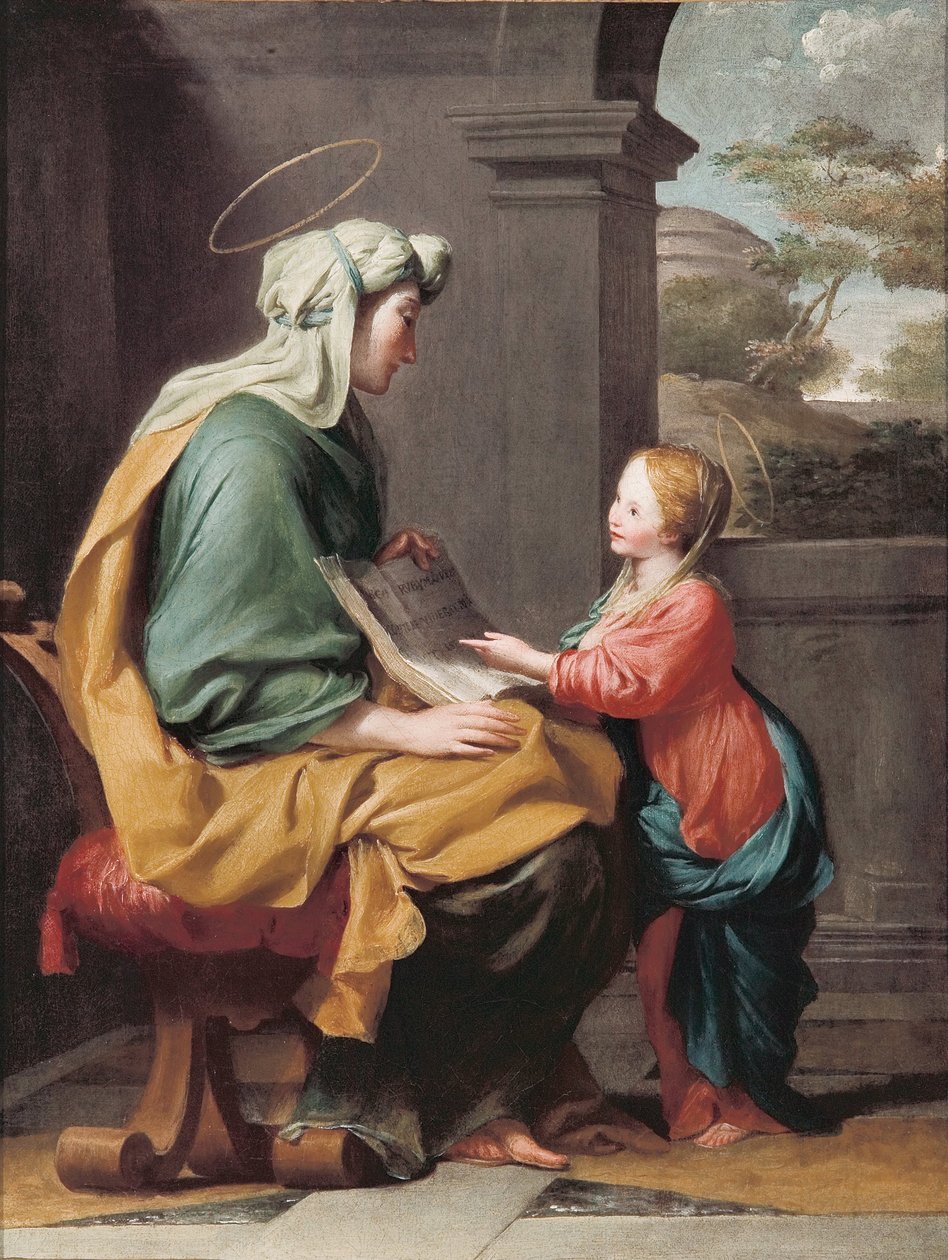Jomfru Marias utdannelse av Giovanni Francesco Romanelli