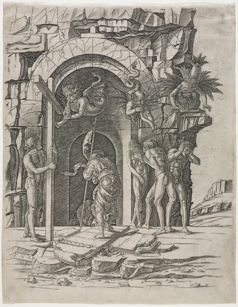 Nedstigning til Limbo av attributed to Andrea Mantegna