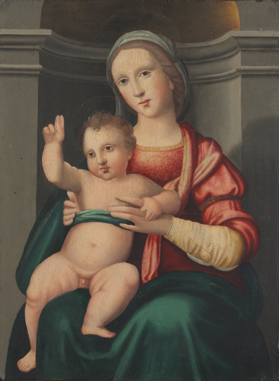 Madonna og barn i en nisje av attributed to Antonio del Ceraiolo