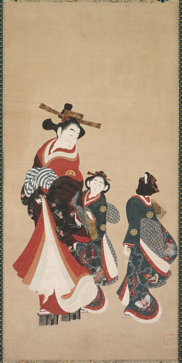 Kurtisane og ledsagere av attributed to Engetsudō