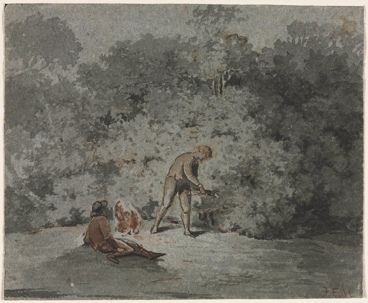 Twig Gatherer (rekto) av attributed to Francisque Millet