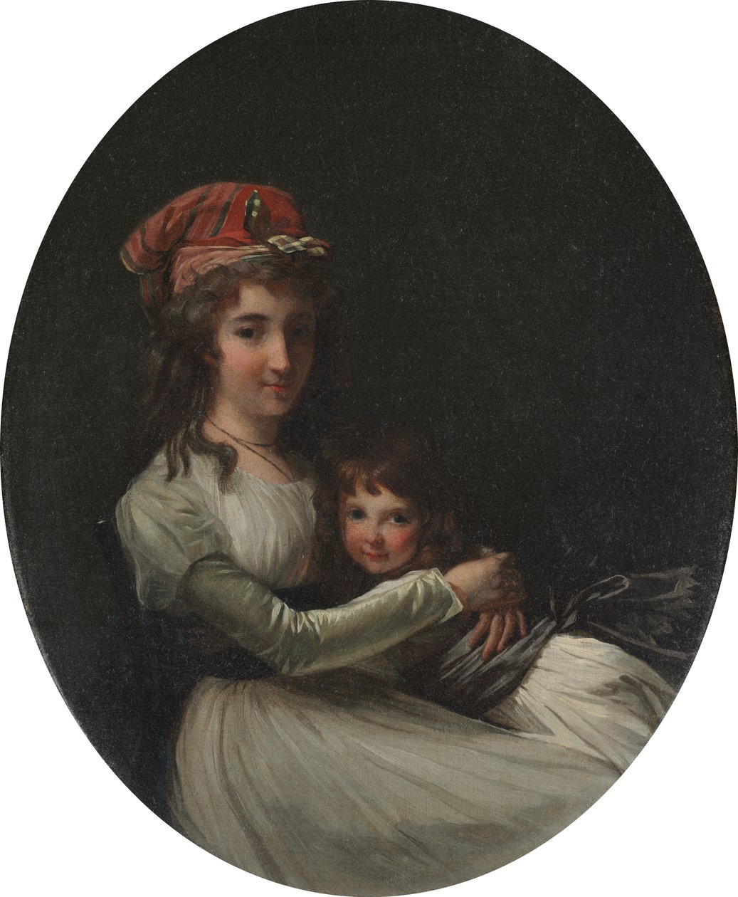 Portrett av mor og datter av attributed to Henri Pierre Danloux