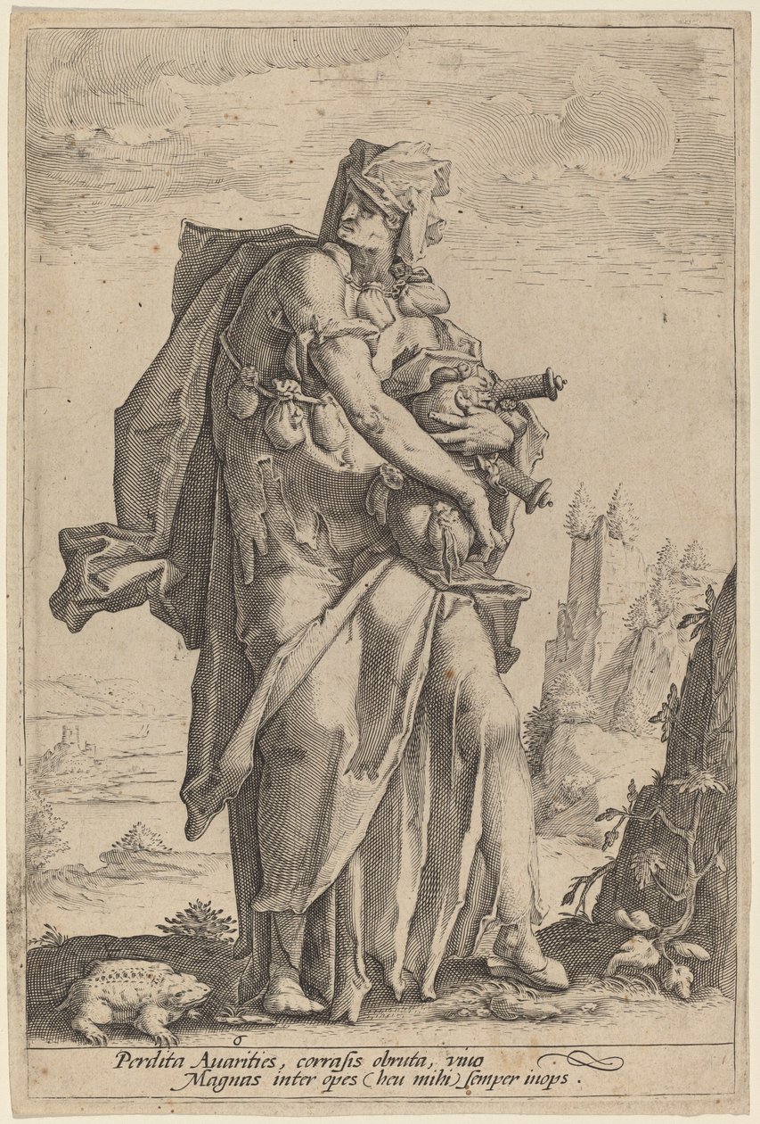 Gjærlighet av attributed to Jacob Matham, after Hendrik Goltzius