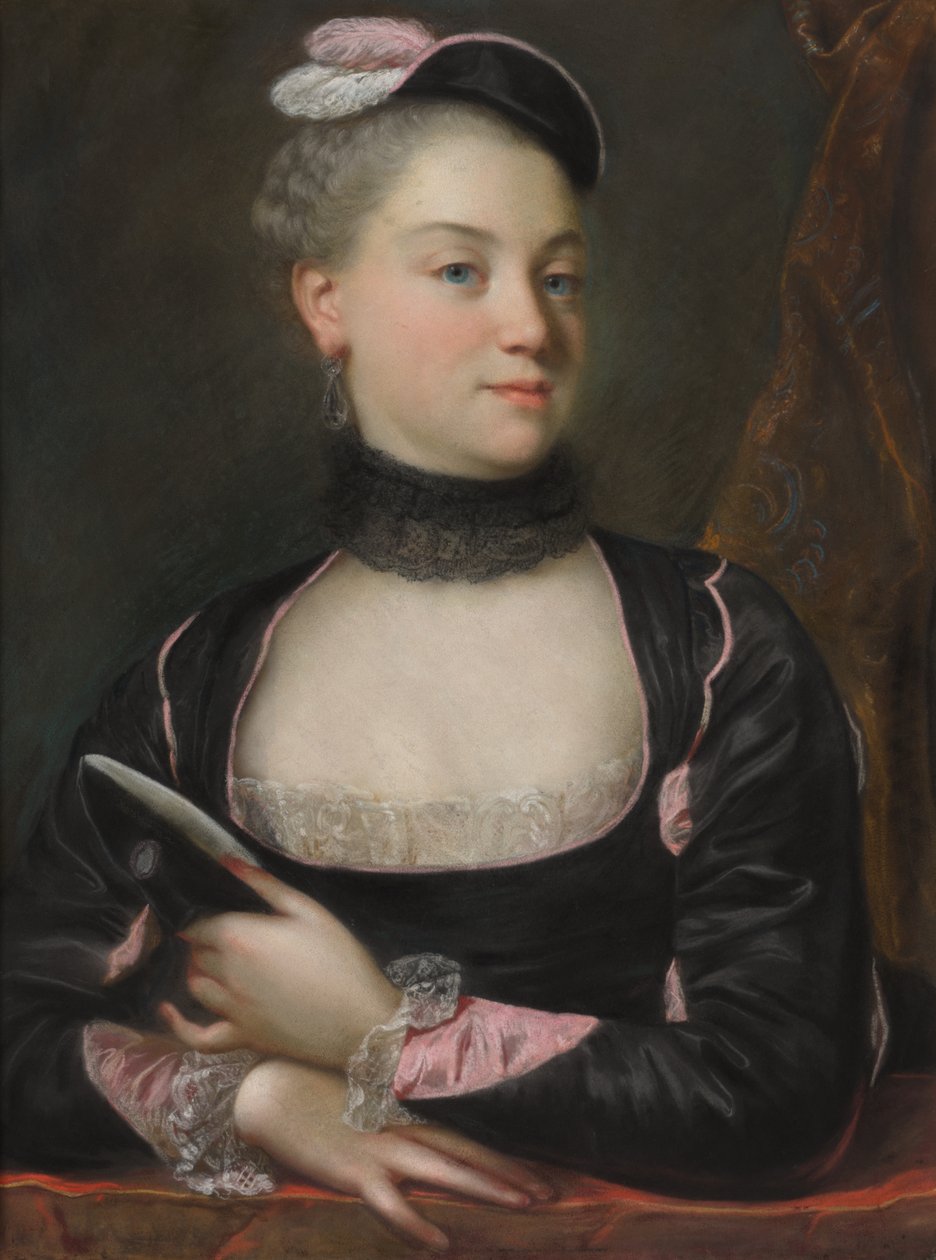 Portrett av en fransk skuespillerinne av attributed to Jacques Charles Allais