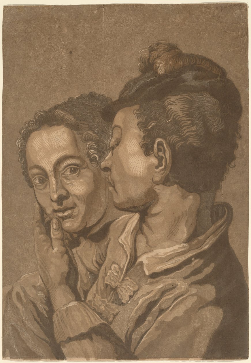 To elskere av attributed to John Baptist Jackson, probably after Giovanni Battista Piazzetta