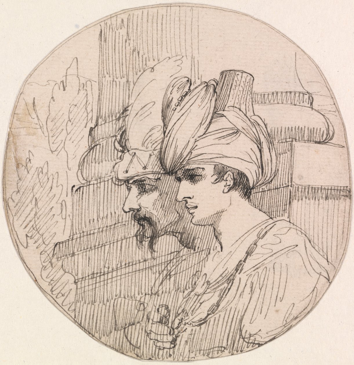 To hoder i en runddel av attributed to John Hamilton Mortimer