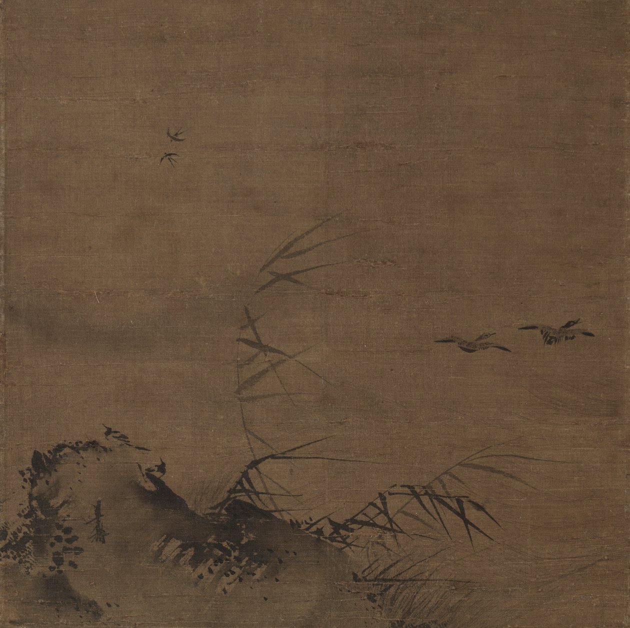 Vannfugler og siv av attributed to Liang Kai