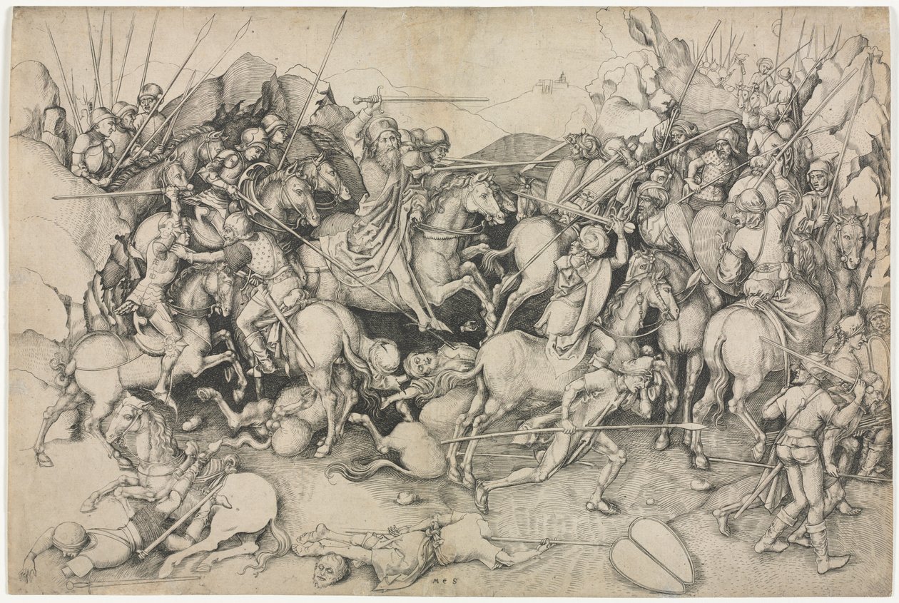 Slaget ved St. Jakob den større ved Clavijo av attributed to Martin Schongauer