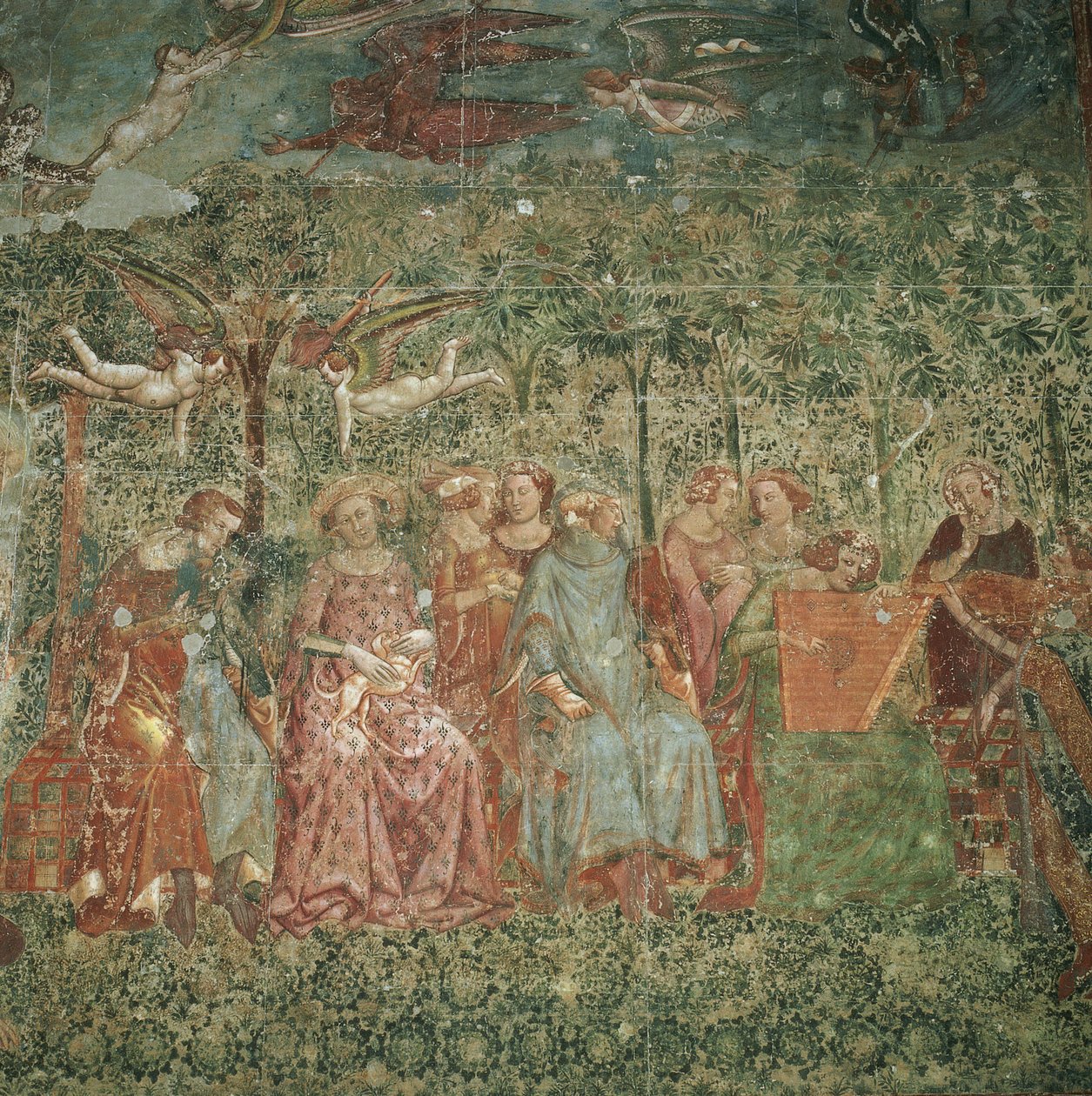 Høflige damer på friluftskonsert av attributed to Master of the Triumph of Death