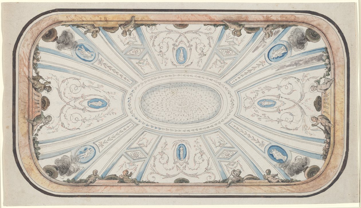 Design for et tak av attributed to Mauro Antonio Tesi