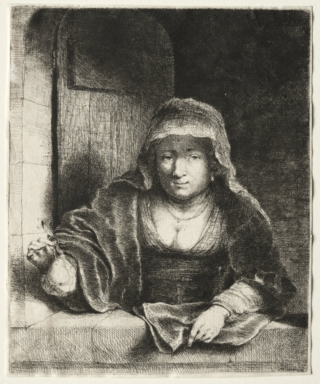Kvinnen med pæren av attributed to Painter of the Royal Procession
