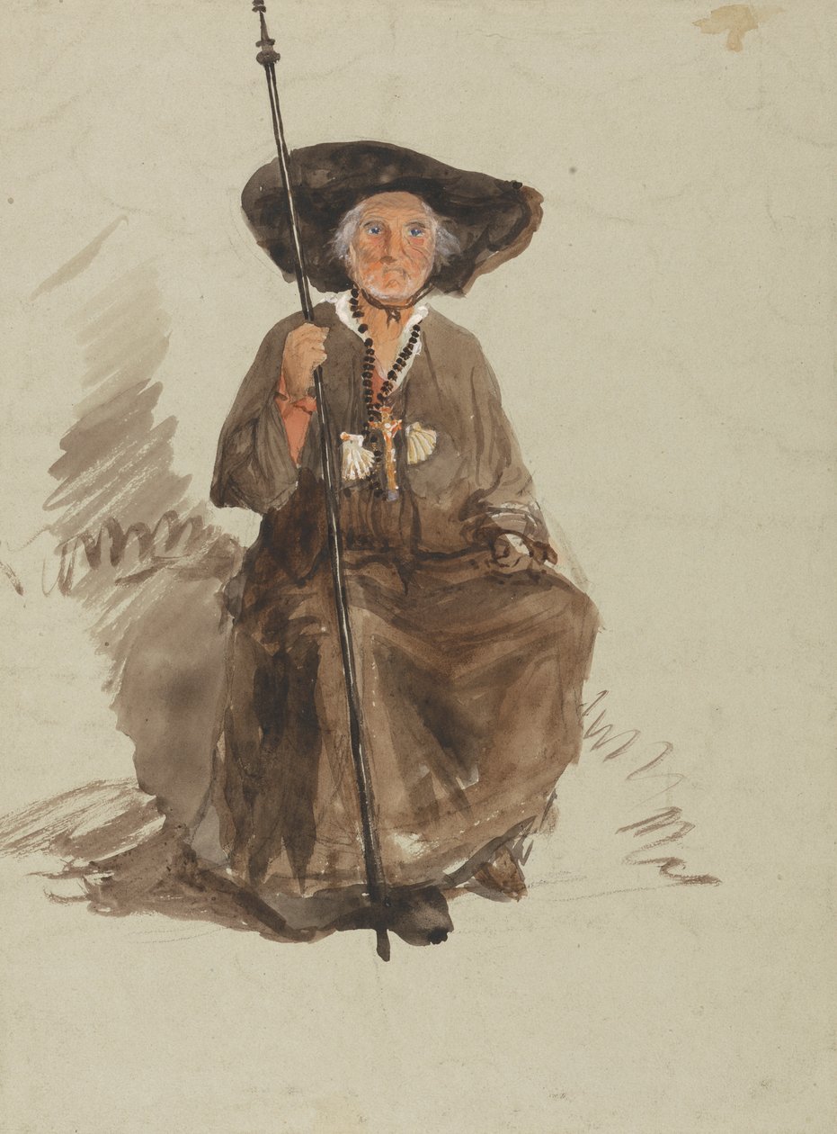 Studie av en pilegrim av attributed to Samuel Palmer