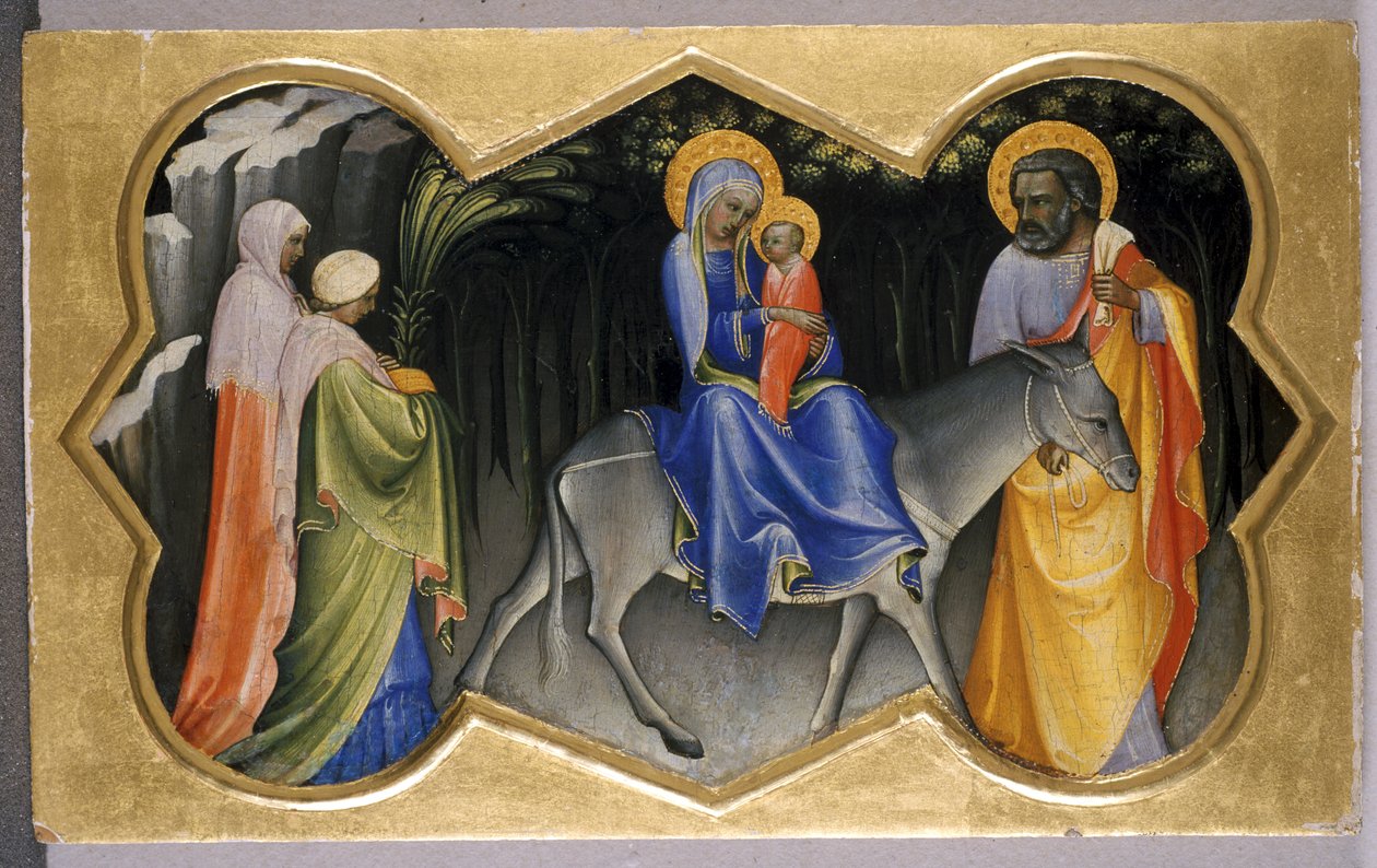 The Flight into Egypt, ca. 1405 (tempera på poppeltre) av c.1370 1425 Lorenzo Monaco