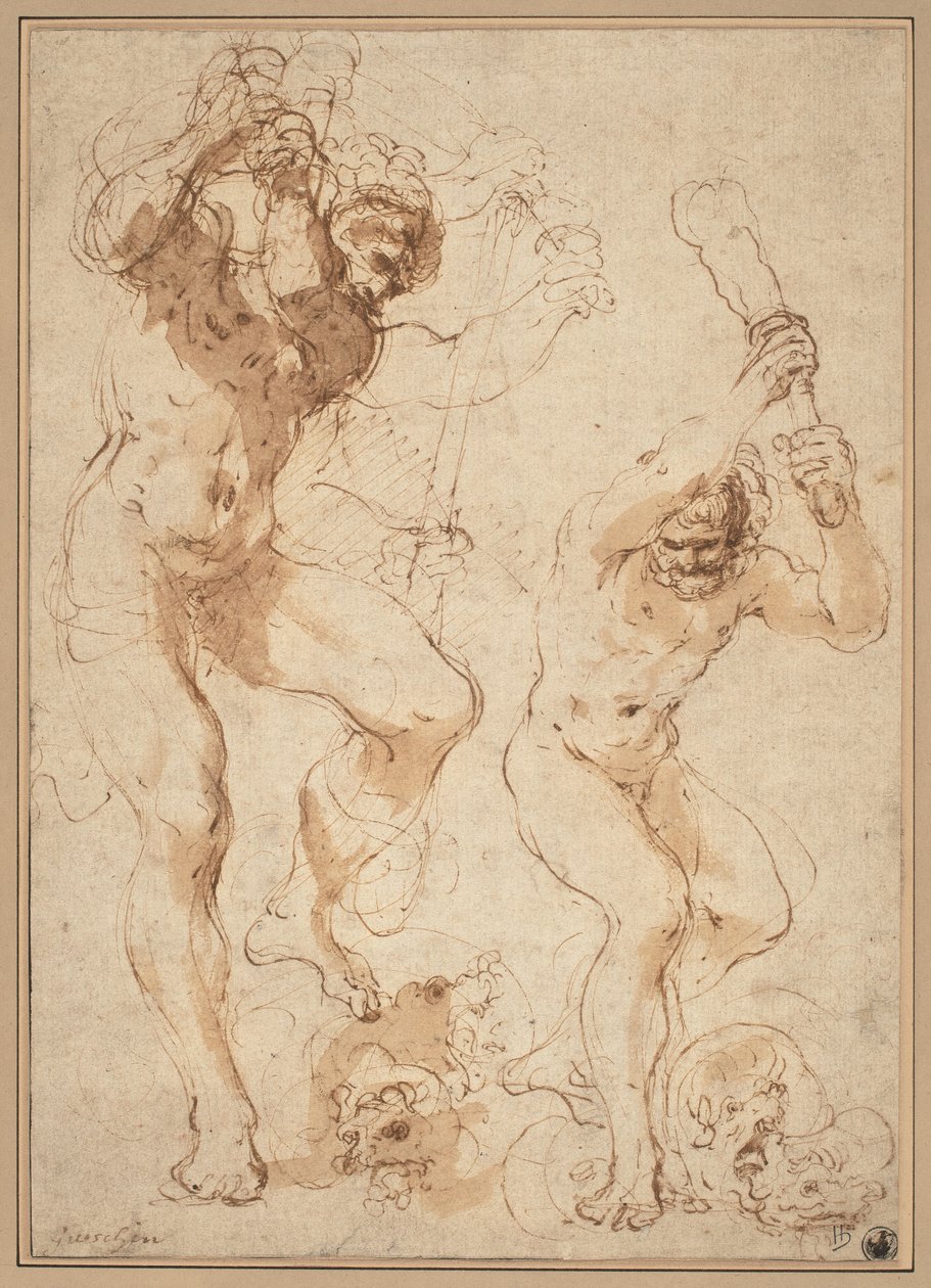 Hercules dreper Hydraen av called Guercino Giovanni Francesco Barbieri