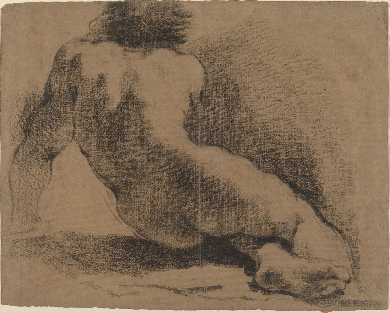 Sittende nakengutt sett fra baksiden av called Guercino Giovanni Francesco Barbieri