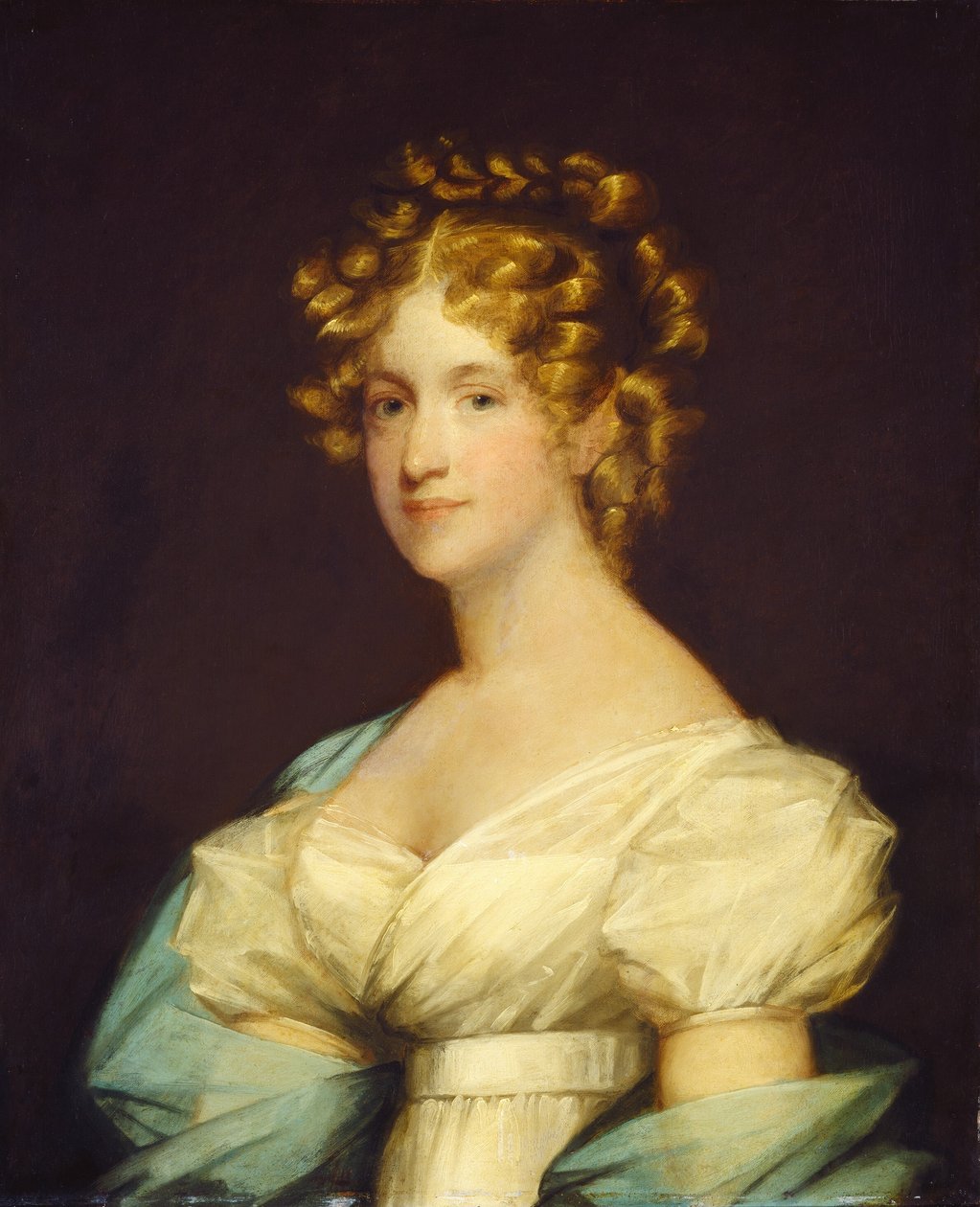 Charlotte Morton Dexter (Mrs. Andrew Dexter) av completed by an unknown artist Gilbert Stuart