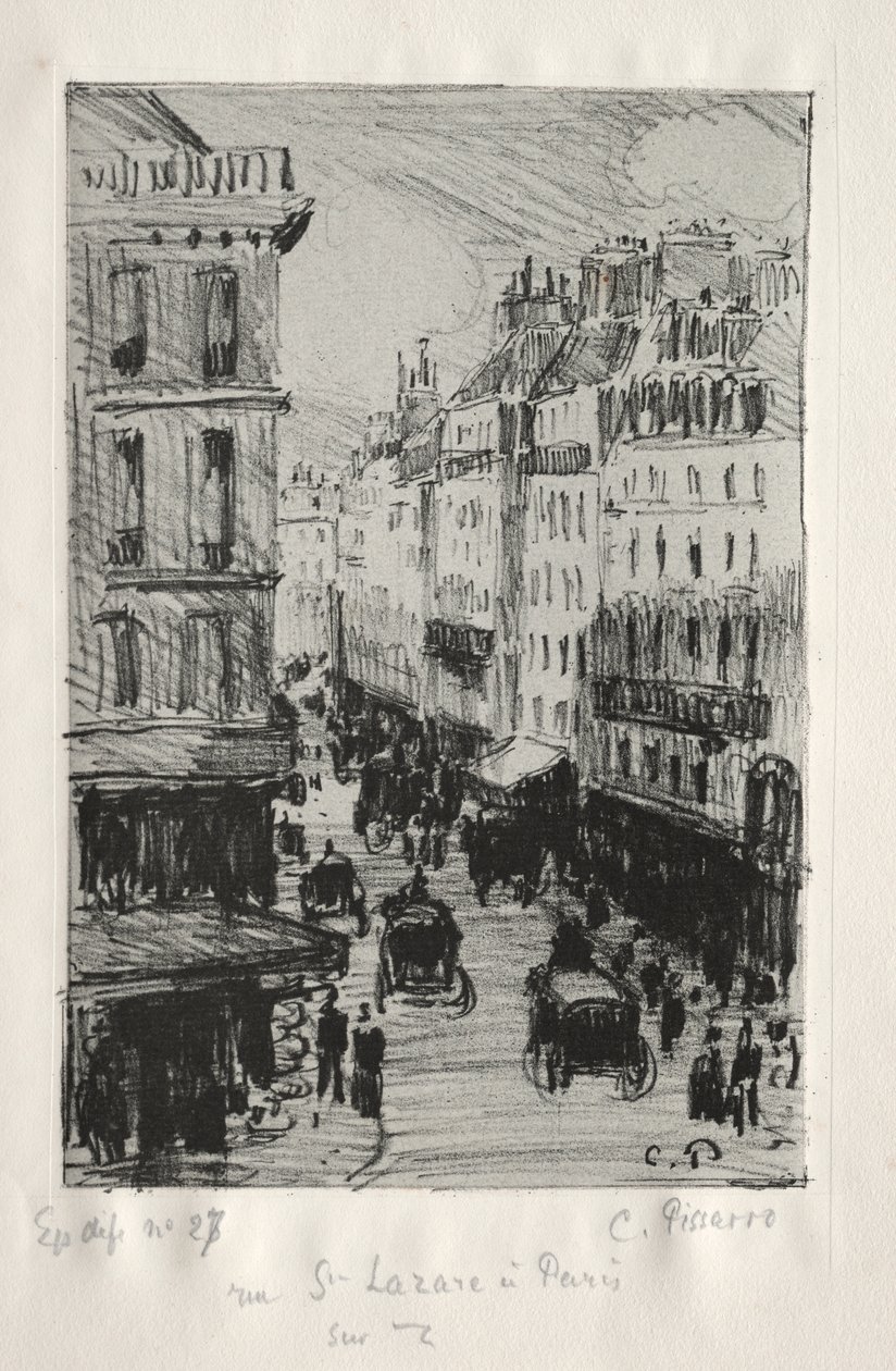 Rue Saint-Lazare, Paris av copy after Augustin Pajou
