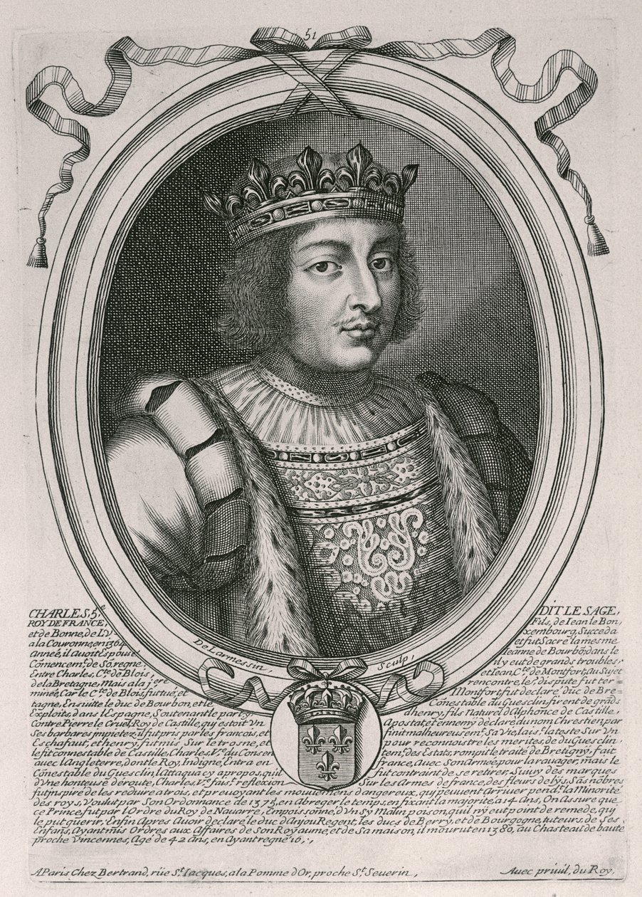 Charles V the Wise (1338-80) konge av Frankrike, fra 