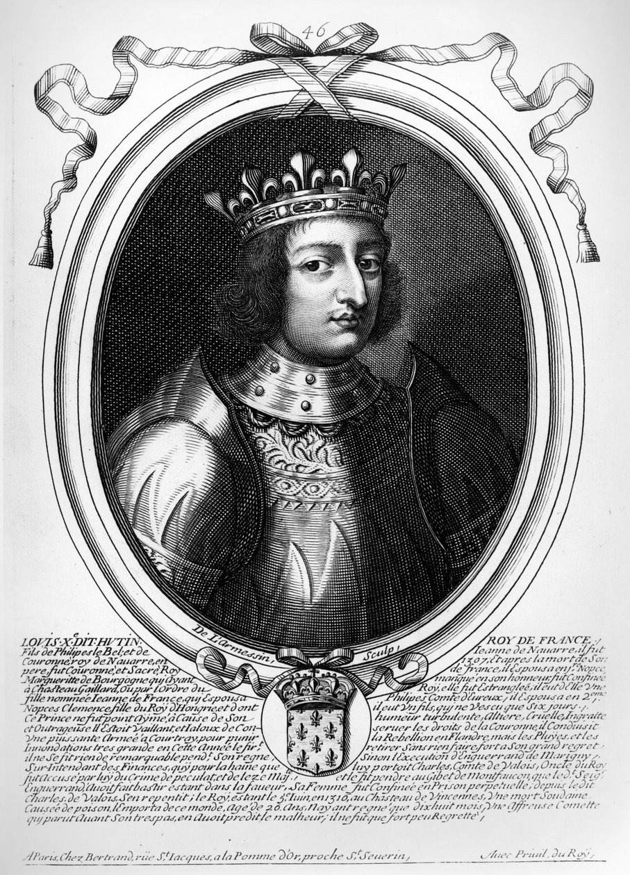 Louis X (1289-1316) den sta, kongen av Frankrike og Navarra, fra 