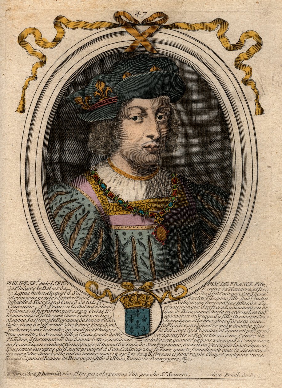 Portrett av Filip V den lange (1294-1322), konge av Frankrike - Filip V (1294-1322) 