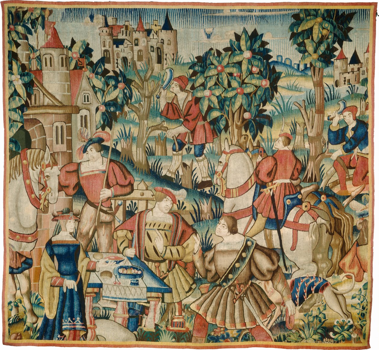 Returen fra jakten av design and cartoon Flemish 16th Century, probably Tournai; woven in Tournai in an undetermined workshop