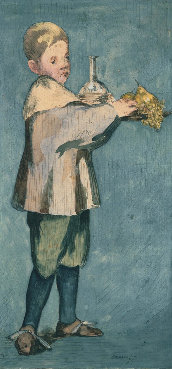 Gutt som bærer et brett av Édouard Manet