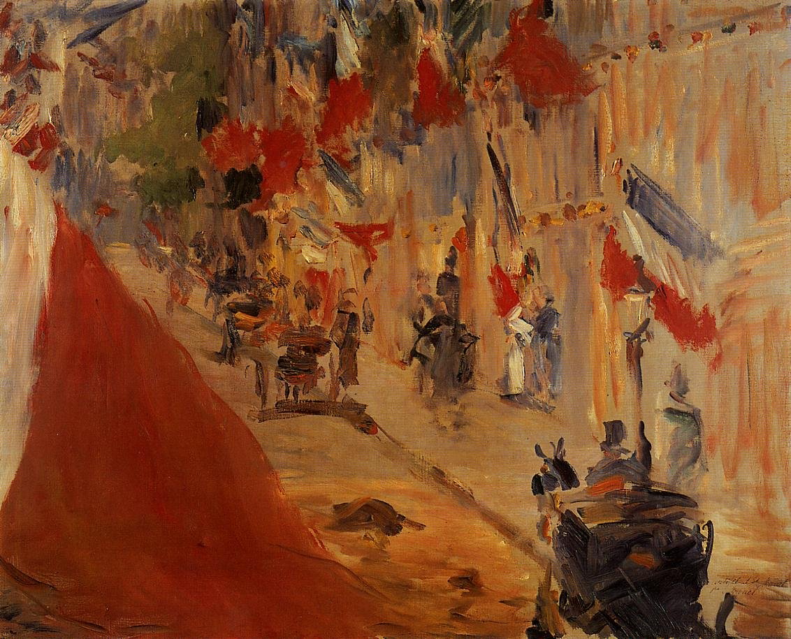 Rue Mosnier med flagg av Édouard Manet