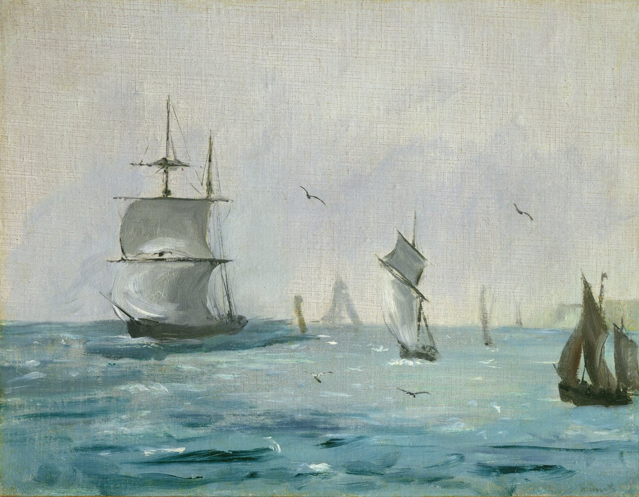 Fiskebåt ankommer, med vinden bak, 1864 av Édouard Manet