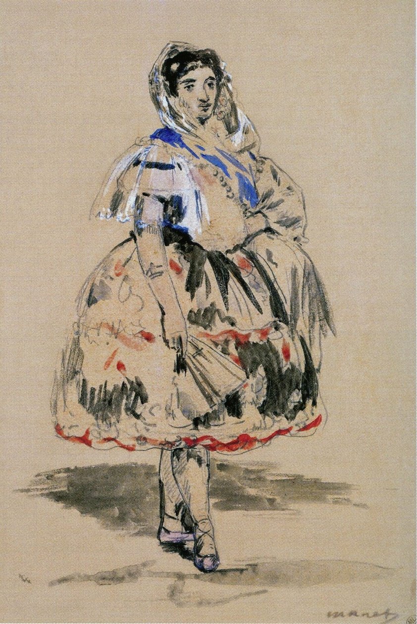 Fransk: Lola de Valence (akvarell) av Édouard Manet