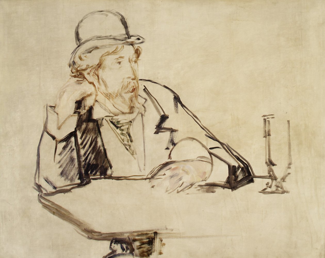 George Moore på en kafé av Édouard Manet