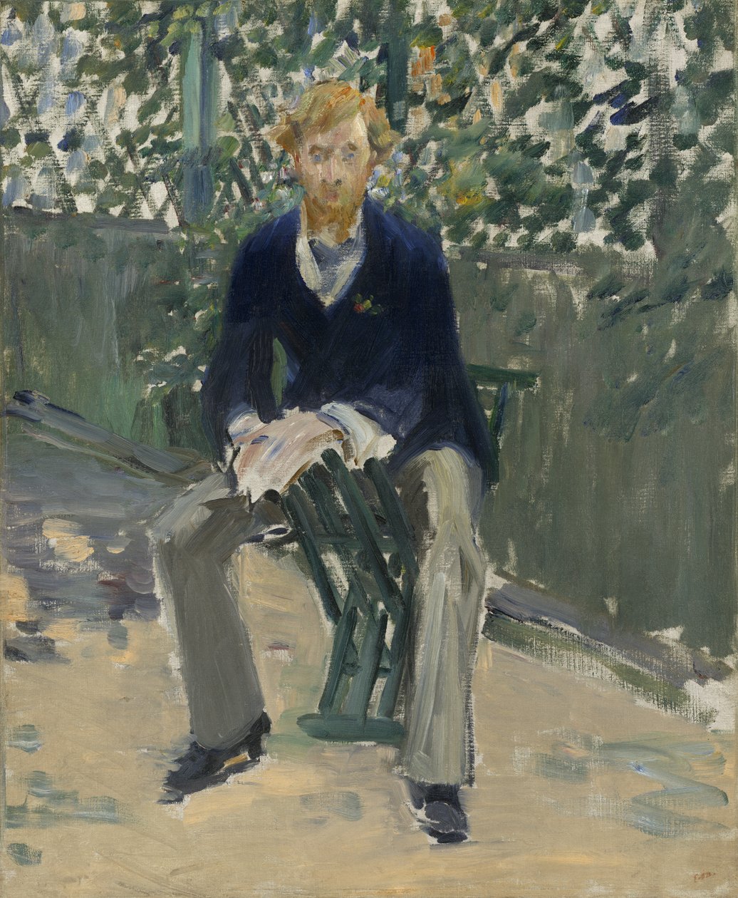 George Moore i kunstnerens hage, ca. 1879 av Édouard Manet