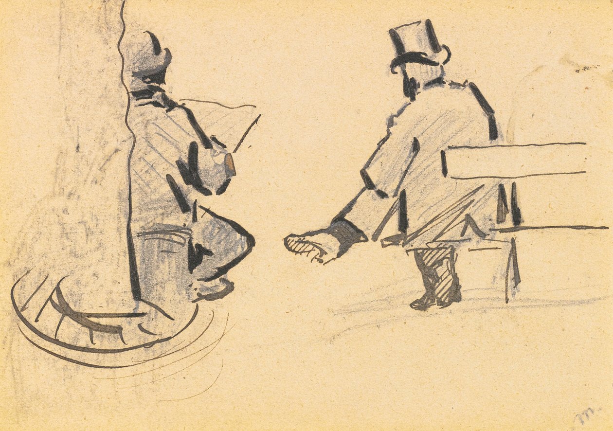 Mann på en benk av Édouard Manet