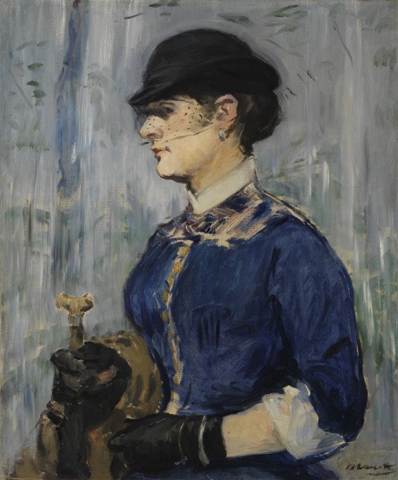 Ung kvinne med rundhue av Édouard Manet
