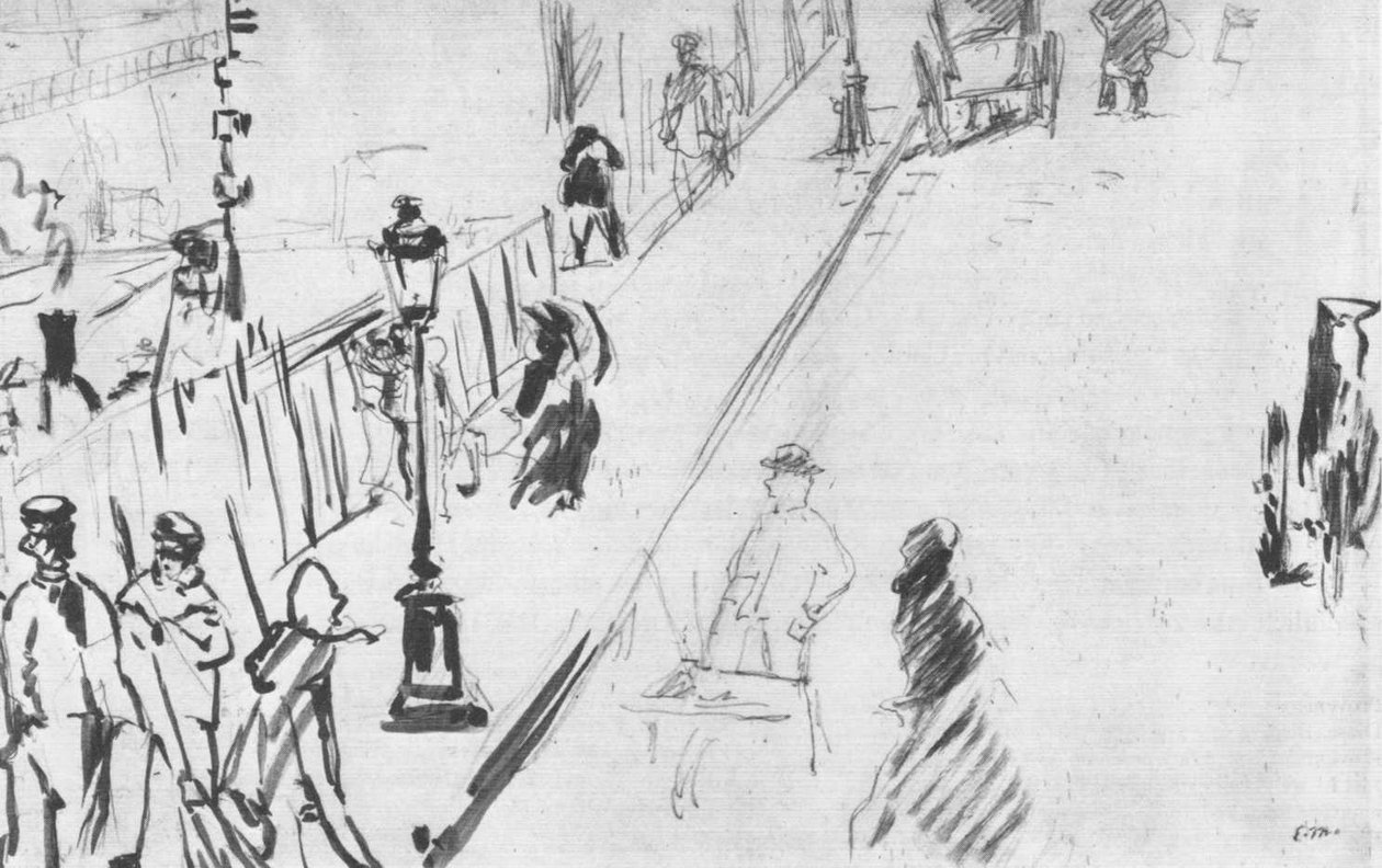 Rue Mosnier med gasslys av Édouard Manet