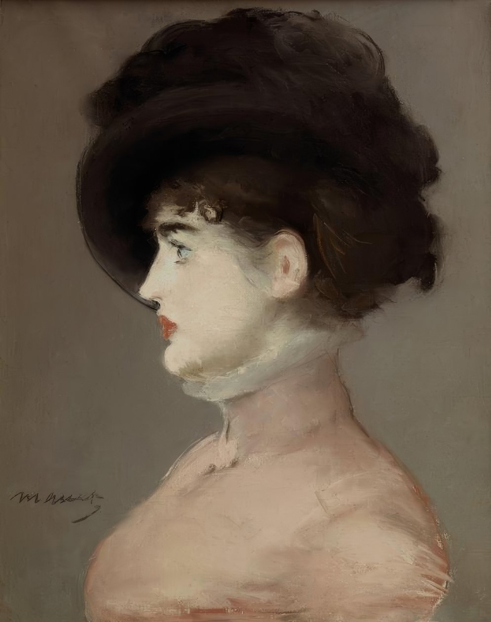 Kvinnen i den svarte hatten: Portrett av Irma Brunner, La Vien av Édouard Manet