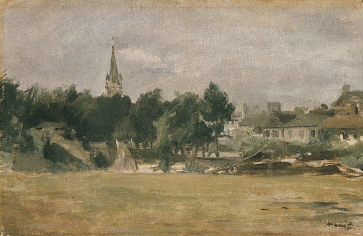 Landskap med en landsbykirke, 1800-tallet av Édouard Manet