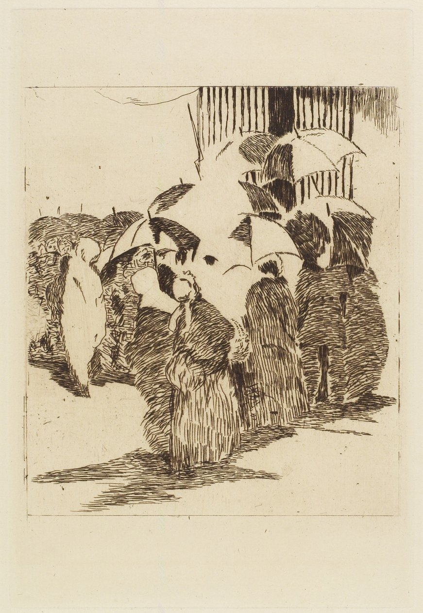 Linje foran slakterbutikken, 1870 av Édouard Manet