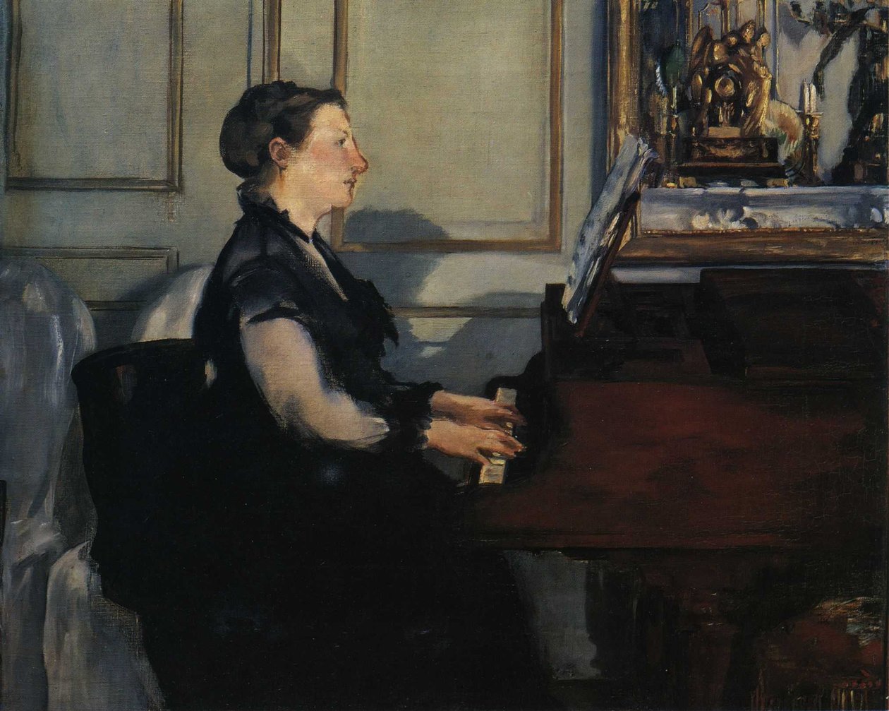 Madame Manet eller piano av Édouard Manet
